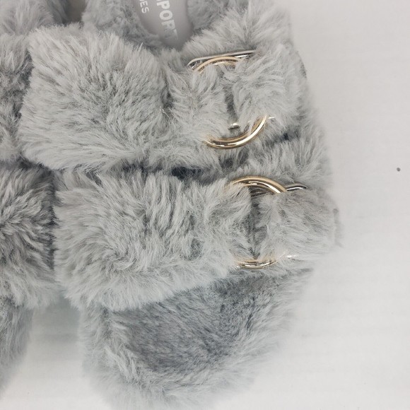 J/Slides Urban Sport Womens Slippers BABEE Gray Faux Fur Slide  Size 8 M - Picture 4 of 10
